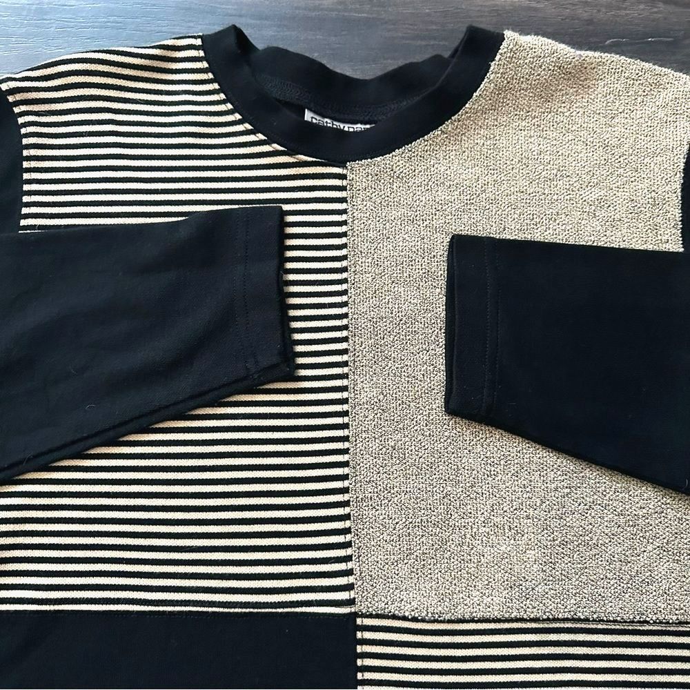 Vtg Patterned Sweater Long Sleeve Sz XL Stripe Terry Checker Square Color Block - Picture 6 of 7